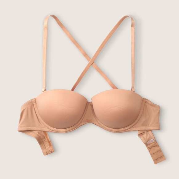 Victoria's Secret PINK Wear Everywhere Multi-Way Push-Up Bra Mocha Latte 38B NEW - Picture 6 of 6